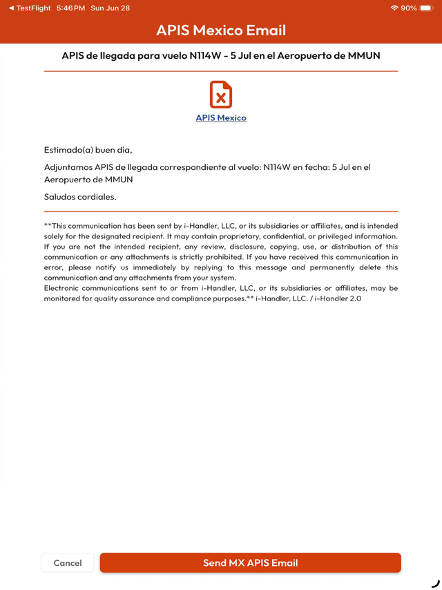 i-Handler App iPad